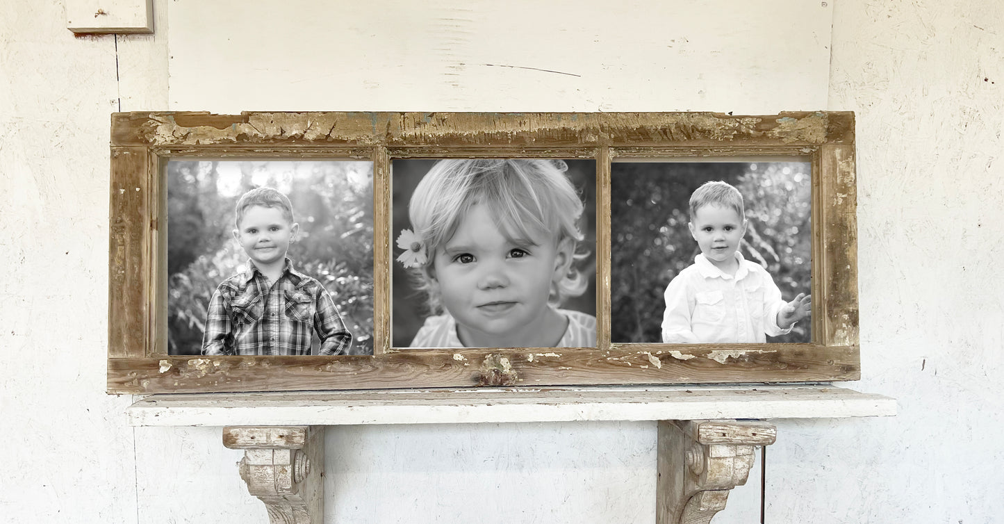 3 Pane Wide Reclaimed European Frame - 3186