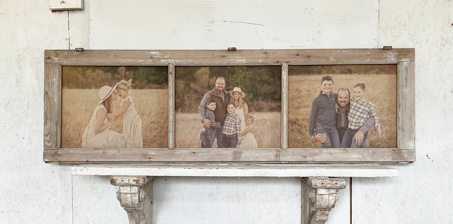 3 Pane Wide Reclaimed European Frame - 3254