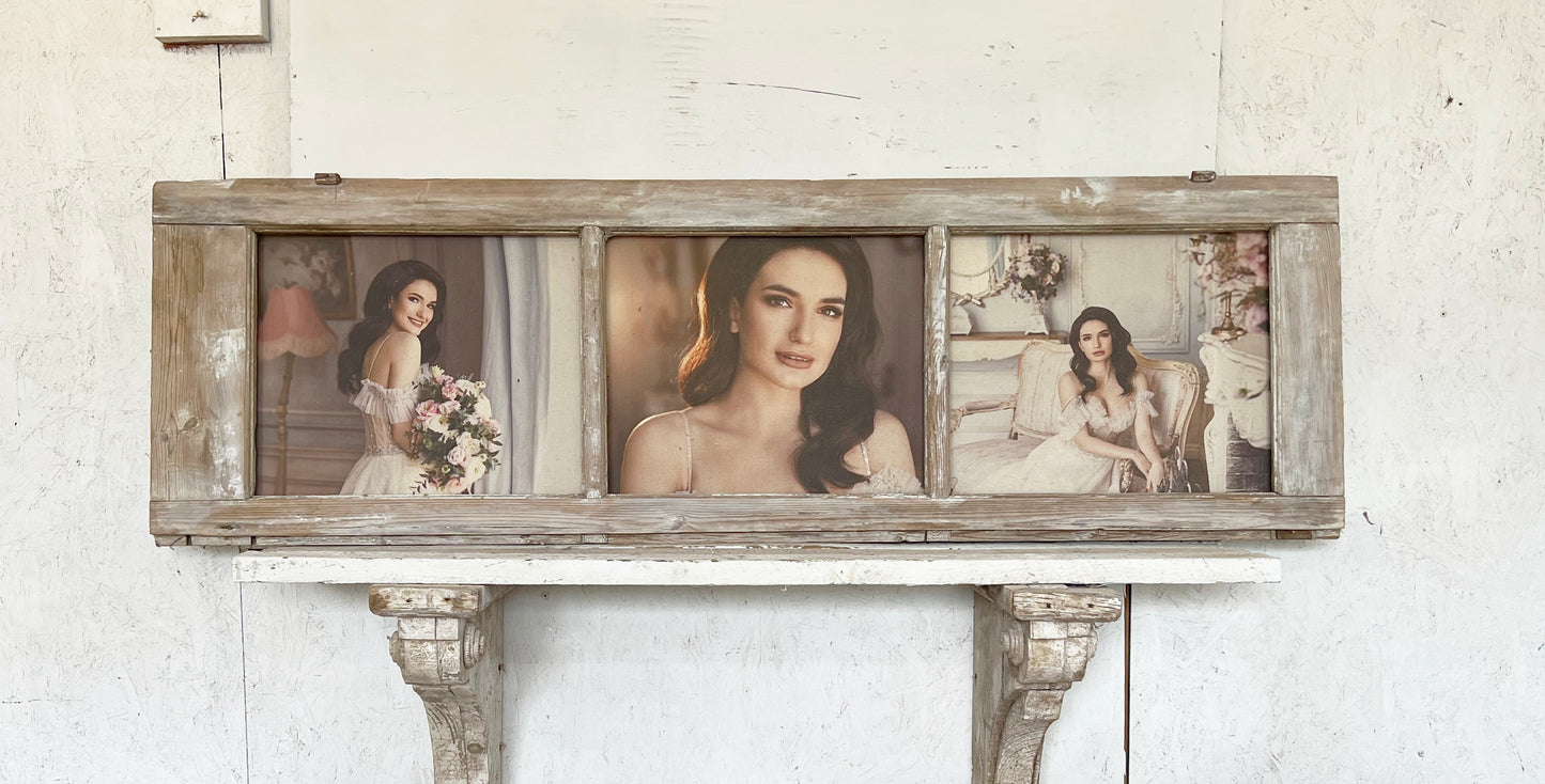 3 Pane Wide Reclaimed European Frame - 3255
