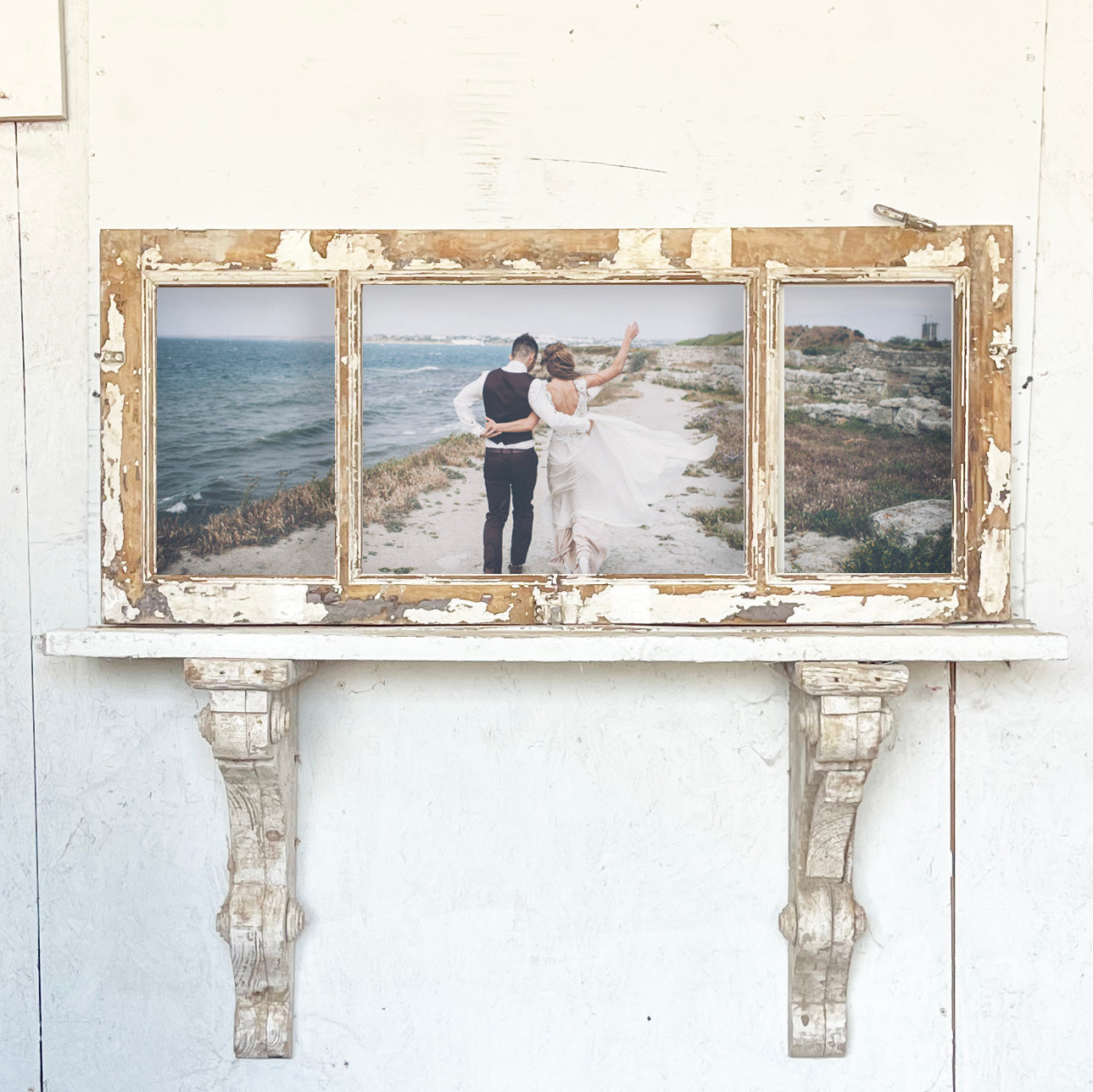 3 Pane Short & Wide Reclaimed European Frame - 3325