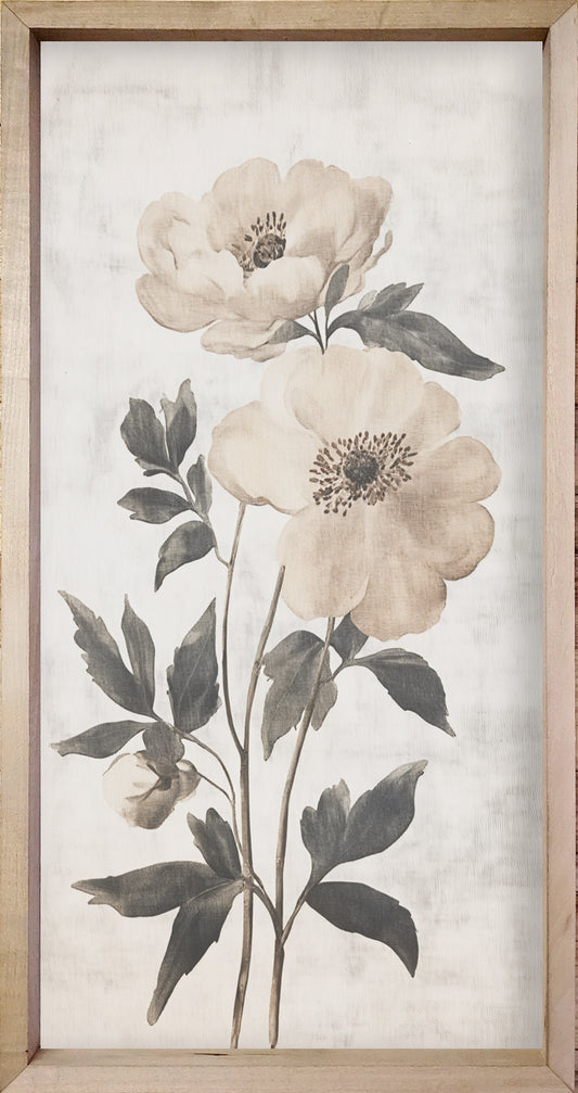 35 x 18 White Vintage Botanicals