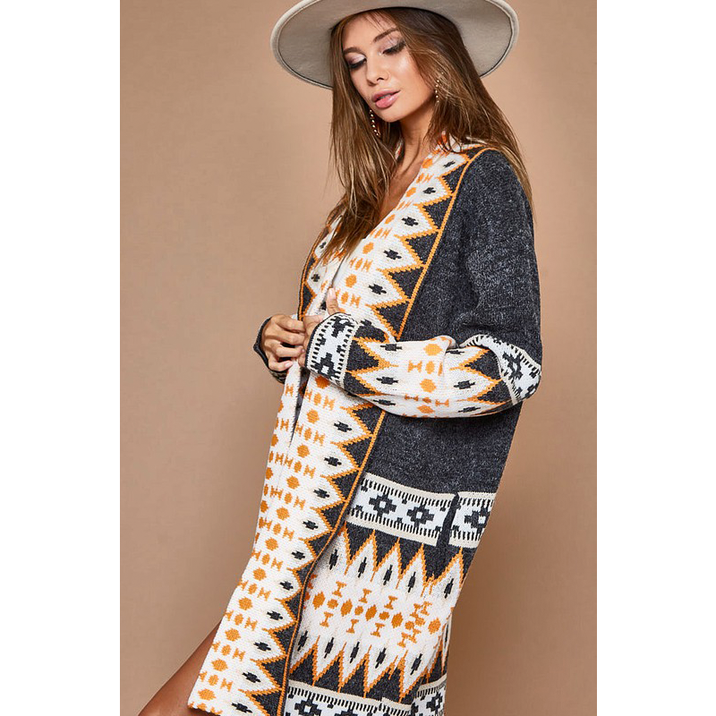 Aztec Shawl Collar Cardigan