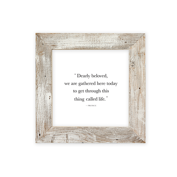 24x24 White Rustic Frame