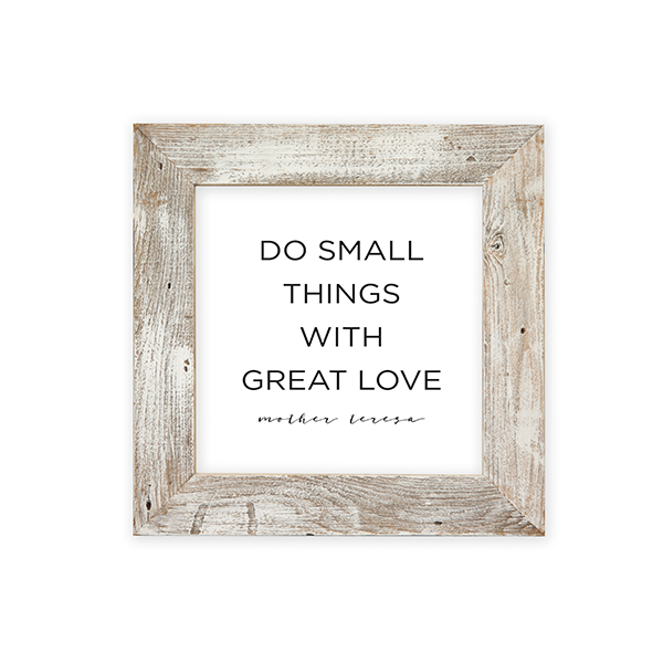 24x24 White Rustic Frame