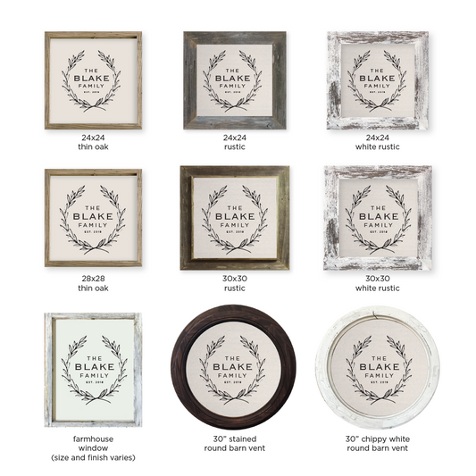 Custom Family Name - Laurel Wreath