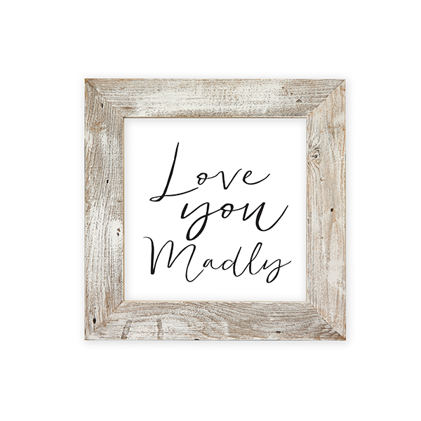 24x24 White Rustic Frame