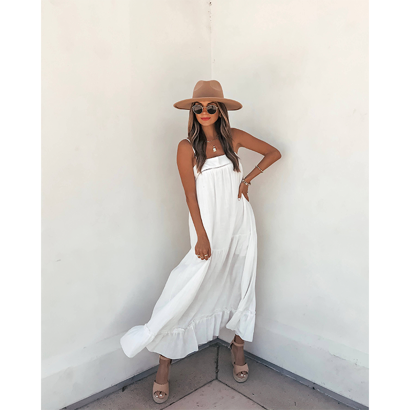 Neutral flowy dress best sale