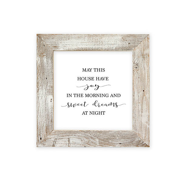 24x24 White Rustic Frame