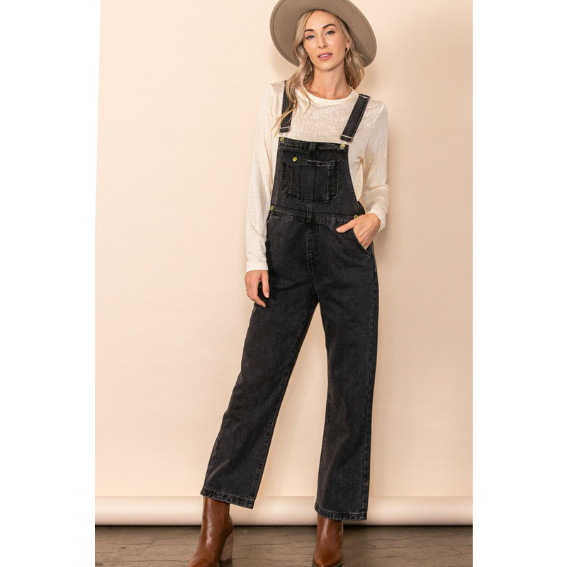 Vintage Black Washed Overalls