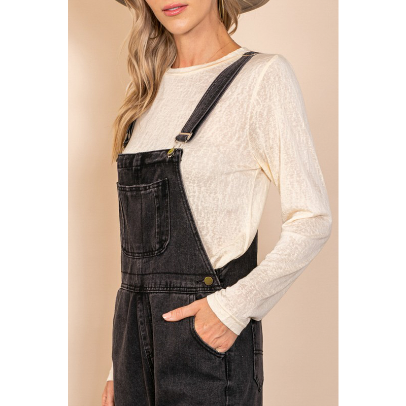 Vintage Black Washed Overalls