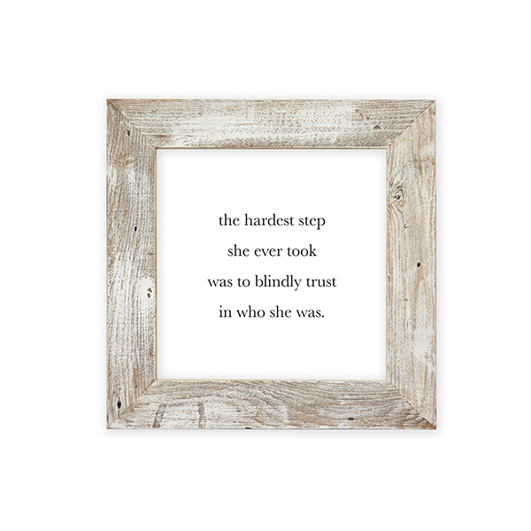 24x24 White Rustic Frame