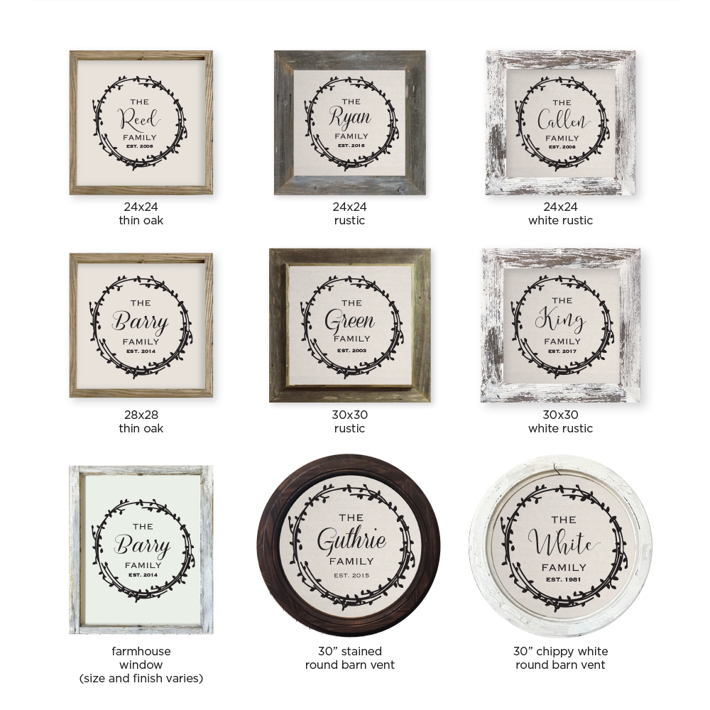 Custom Family Name - Wreath