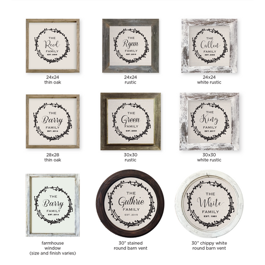 Custom Family Name - Wreath
