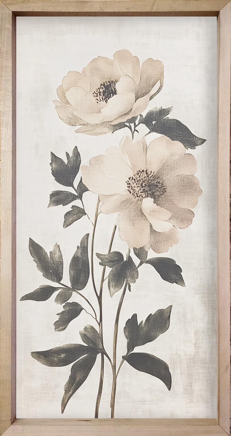 35 x 18 White Vintage Botanicals