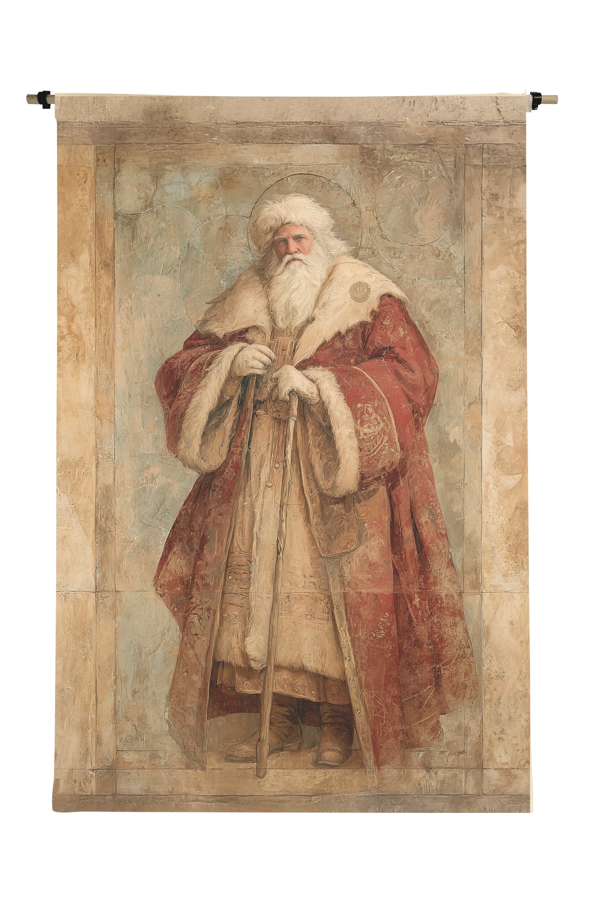 Giant Old World Santa Canvas Scroll