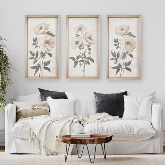 35 x 18 White Vintage Botanicals