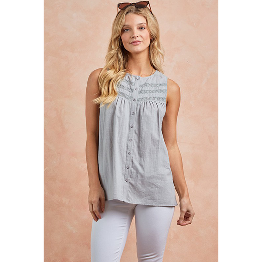 Tiered Front Lace Blouse